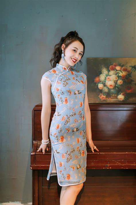 Blue Water Print Flower DressBlue Print Cheongsam | Etsy | Chinese
