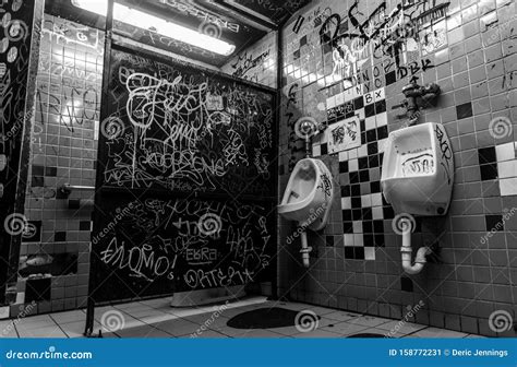 Grimy Urban Bathroom, Dirty , Used Editorial Photo - Image of city, information: 158772231