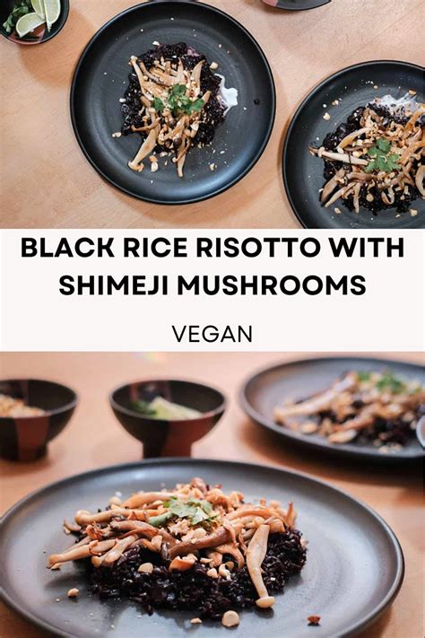Black Rice Risotto with Shimeji Mushrooms | The Healthy Consultant