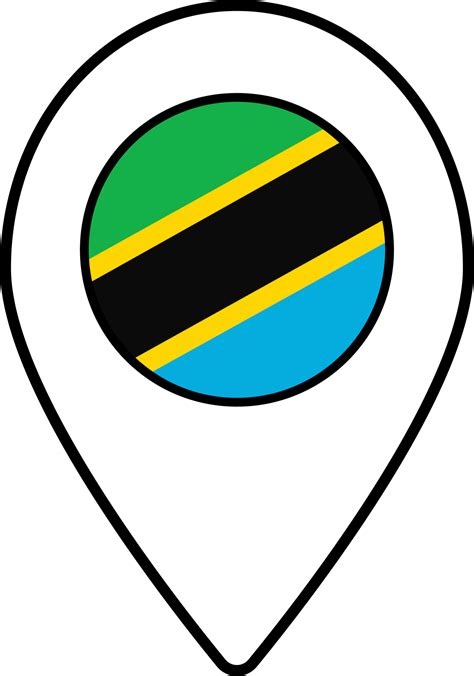 Tanzania flag map pin navigation icon. 24076395 PNG