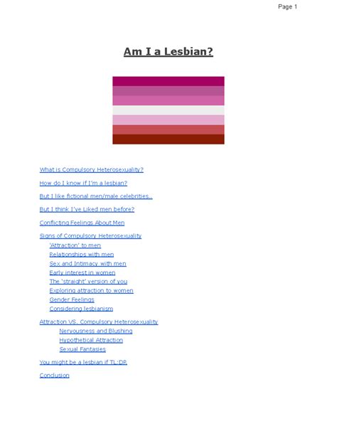 Am I a Lesbian Masterdoc - Am I a Lesbian? What is Compulsory
