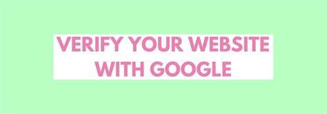 how to verify your website with google