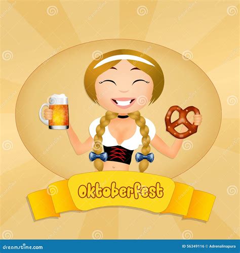 Funny Oktoberfest girl editorial photo. Illustration of drink - 56349116