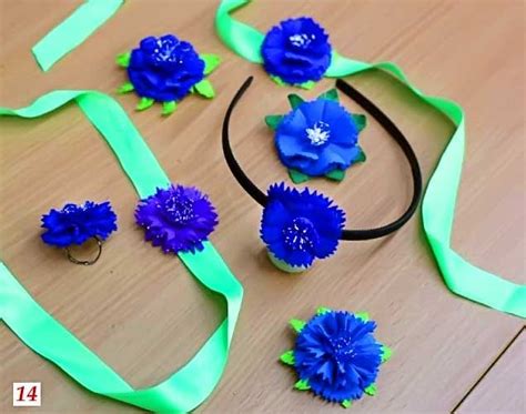 Брошь «Василек» из фоамирана своими руками - мастер-класс | DIY - как ...