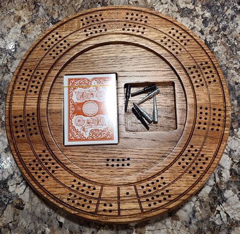 Round Cribbage Board with Custom Lid – Custom Cave Works