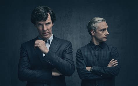 4K, season 4 Martin Freeman, Men, Benedict Cumberbatch, Sherlock, HD