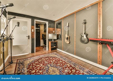 Interior of Modern Music Studio at Home Stock Image - Image of home, accommodation: 262863375