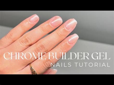Beginner friendly builder gel nails tutorial | Chrome powder nails ...