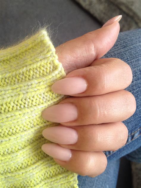 nude almond nails | Gel nails, Almond acrylic nails, Oval nails