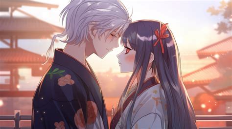 Kimono Anime Couple In Backgrounds | JPG Free Download - Pikbest