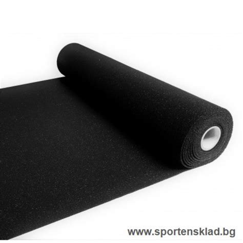 Гумена настилка Sport-flooring Strong, 12мм, за фитнес, черна