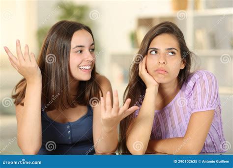 Woman Ignoring the Conversation of Her Friend Stock Image - Image of ...