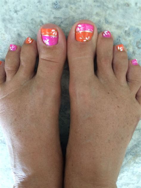 Neon Pink Nail Polish Wraps | Pedicure nail designs, Summer toe nails