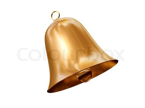 Metal golden bell isolated on white | Stock image | Colourbox