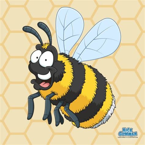 Cartoon Bee | A cute bumblebee cartoon character, creating a buzz!