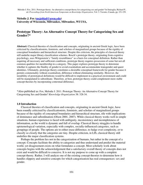 prototype theory  alternative concept theory  categorizing