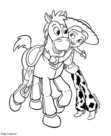 Jessie Hugs Bullseye coloring page