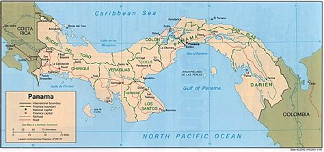 Kaart landen Midden-Amerika: Kaart Panama en Panama-City - Panamakanaal ...