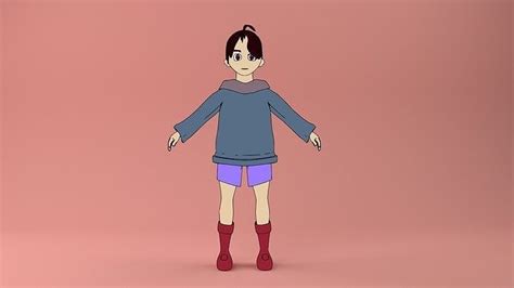 anime girl for blender 3D model | CGTrader