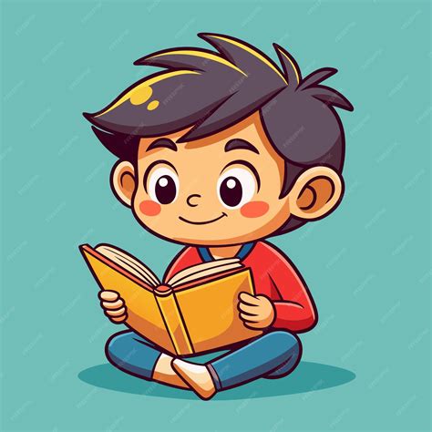 Premium Vector | Reading Boy Cartoon Vector Clipart