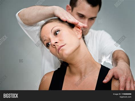 chiropractic neck image photo  trial bigstock