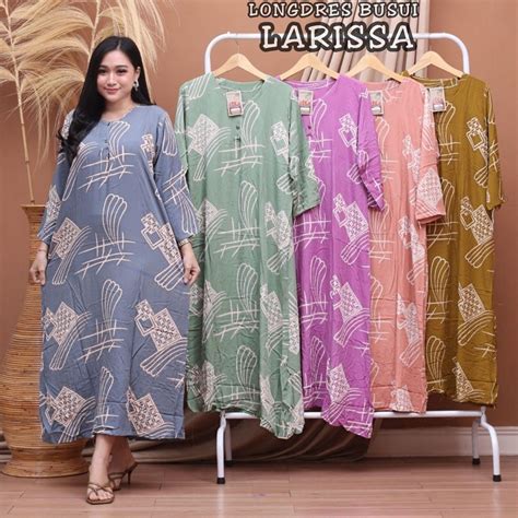 Jual Daster Lukis Panjang Longdress Santung Rayon Kekinian Daster ...