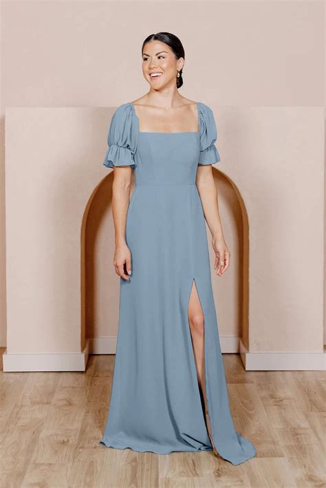 The 17 Best Dusty Blue Bridal Party Dresses