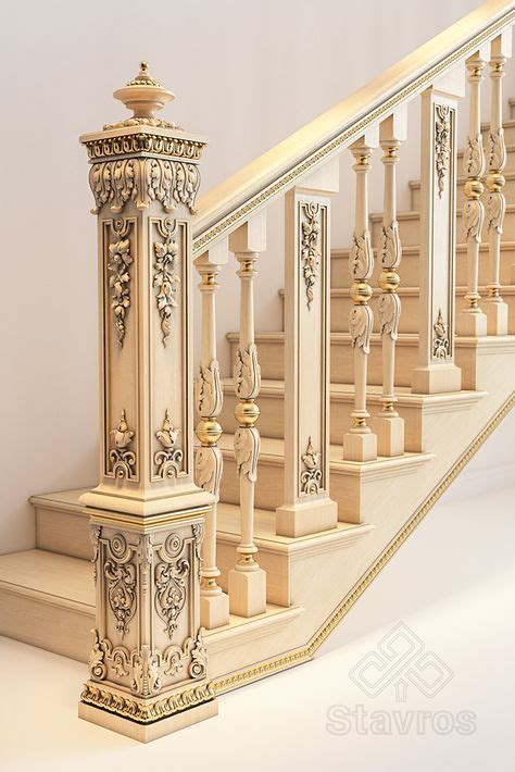 Резная лестница RLE-008 купить в интернет-магазине Ставрос | Staircase ...