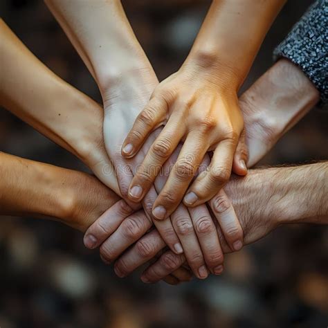 hands joined  unity symbolizing teamwork stock illustration
