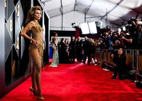 miley cyrus wore  totally   gold net naked dress