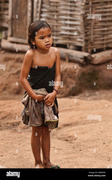 young lanten girl luang nam tha laos stock photo alamy