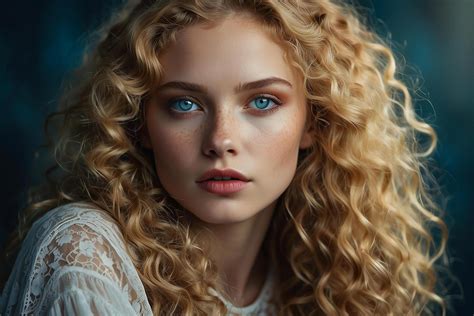 AI generated A stunning portrait of a model girl with piercing blue