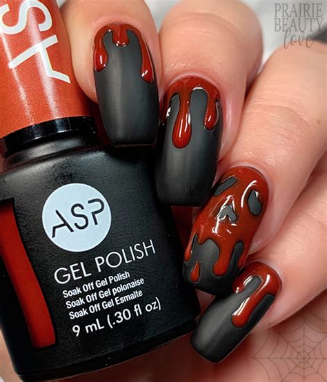 12 NAILS OF HALLOWEEN: Creepy Dripping Blood Gel Nail Art - Prairie Beauty