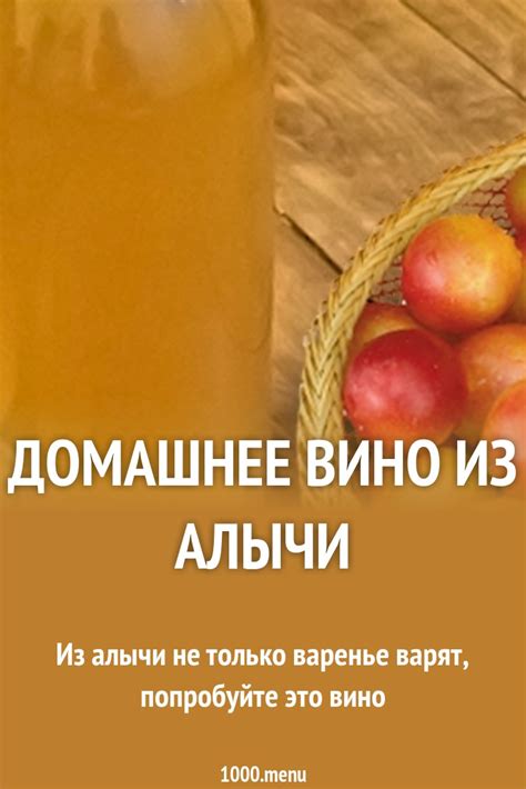 Домашнее вино из алычи рецепт с фото - 1000.menu