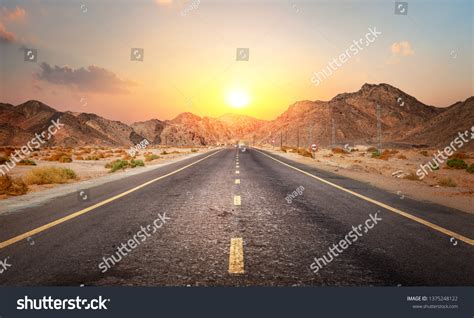 Road Desert Egypt Sunset Stock Photo 1375248122 | Shutterstock