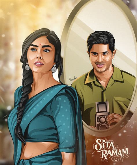 Sita Ramam Illustration Poster on Behance