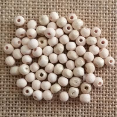 Ξύλινες Χάντρες Εκρού 5mm