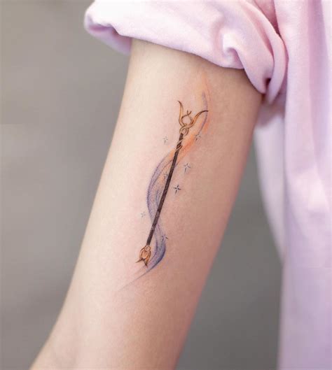 Magic wand by tattooist Franky - Tattoogrid.net | Wand tattoo, Magic ...