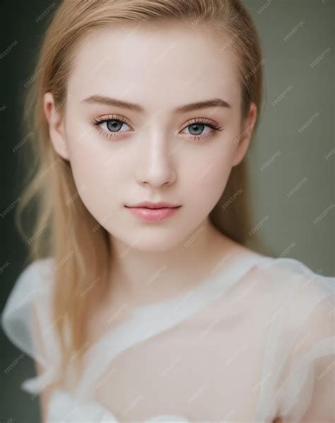 Premium Photo | A woman with blonde hair and a pale skin looks into the ...