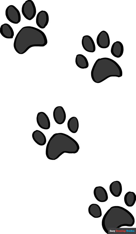 how to draw cat paw prints