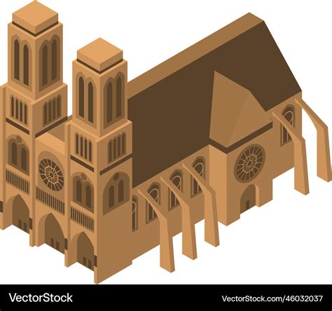Notre dame landmark composition Royalty Free Vector Image