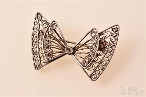 Брошь, "Бабочка", серебро, скань, 800 проба, 4.07 г., размер изделия 2. ...
