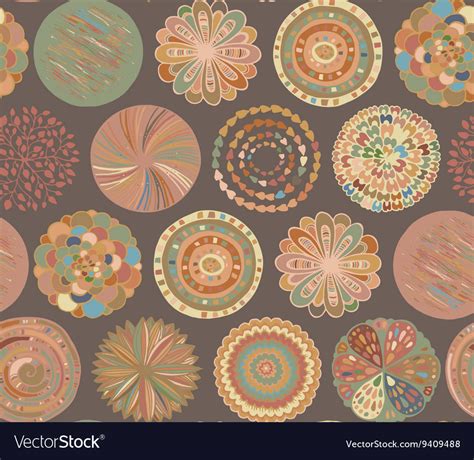 Seamless pattern with hand drawn fancy circle Vector Image