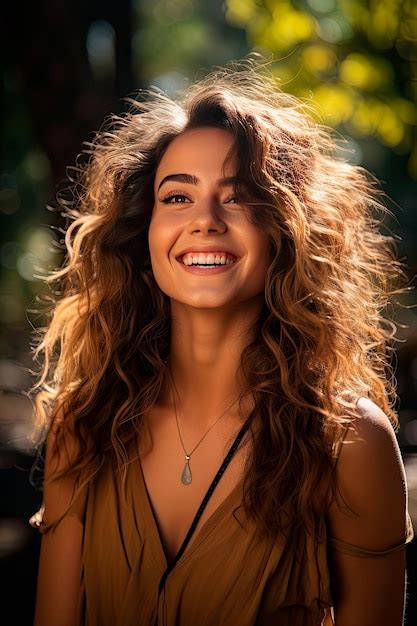 Premium AI Image | photo of a beautiful woman smiling radiating ...