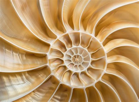 An Amazing Fibonacci Pattern in a Nautilus Shell Stock Image - Image of ...