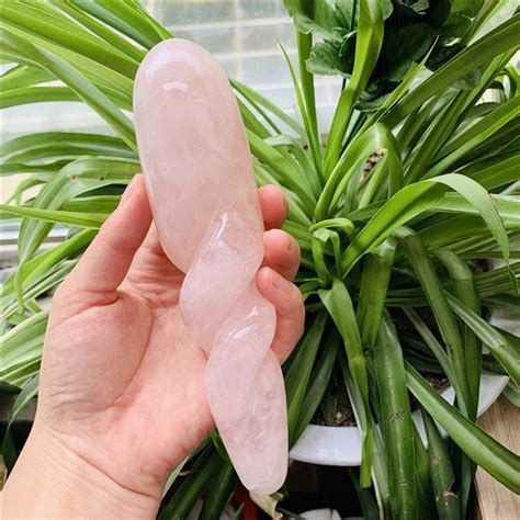 7 Twisted Rose Quartz Crystal Massage Dildo Love and | Etsy
