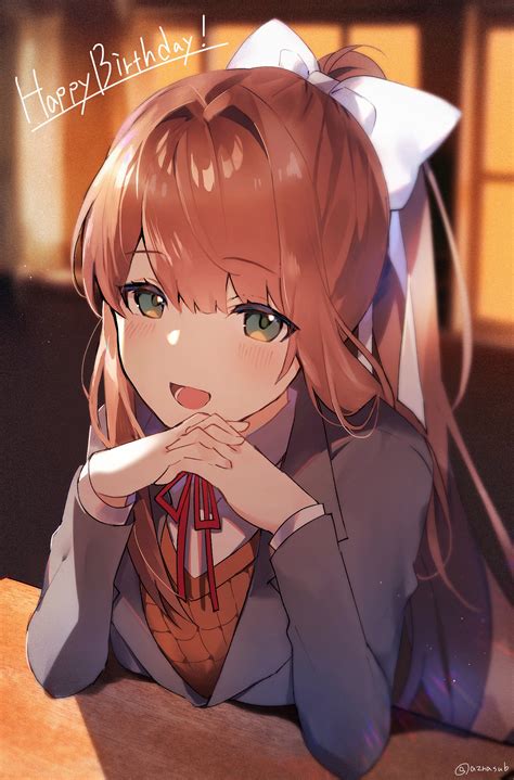 Monika (Doki Doki Literature Club) | Danbooru