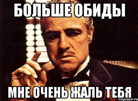 больше обиды мне очень жаль тебя, Мем крестный отец - Рисовач .Ру
