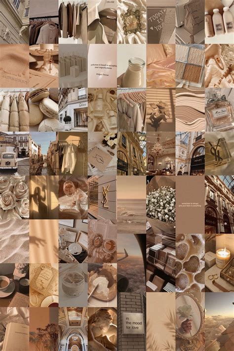 Brown Aesthetic Collage Kit, Minimalist Aesthetic, Aesthetic Collage ...