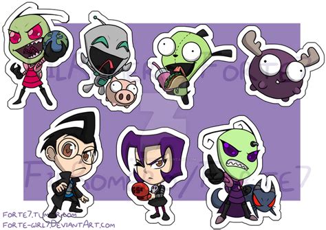 Stickers: Invader Zim by forte-girl7 on DeviantArt
